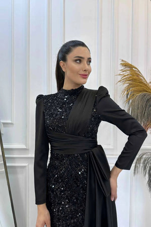 Dicle Tesettür Abiye - FioraofDress - tesettur - abiye - 48 - Siyahh - hijab - evening - dress