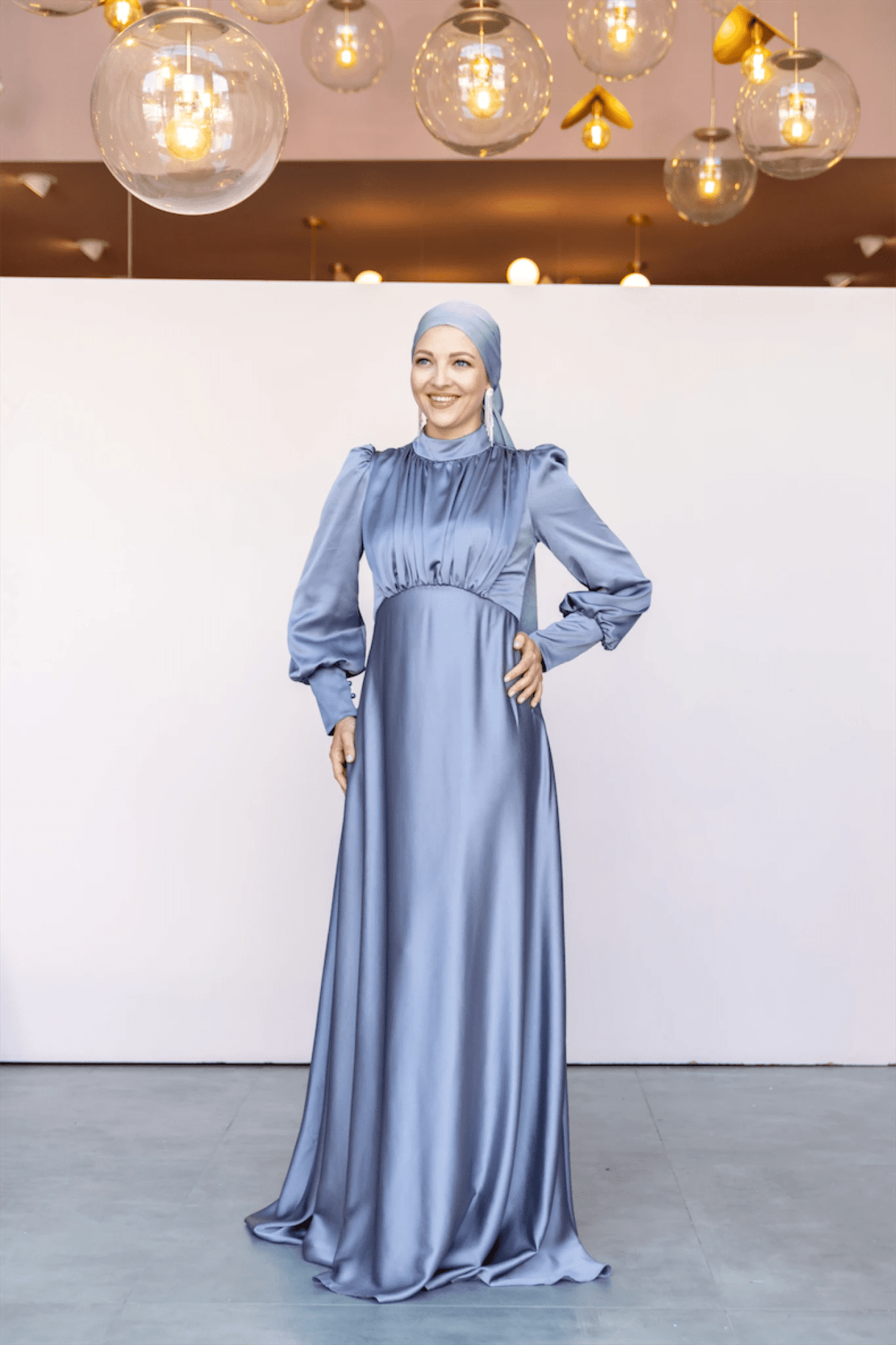 Dilay Tesettür Abiye - Gri - FioraofDress - tesettur - abiye - 46 - Mavii - hijab - evening - dress