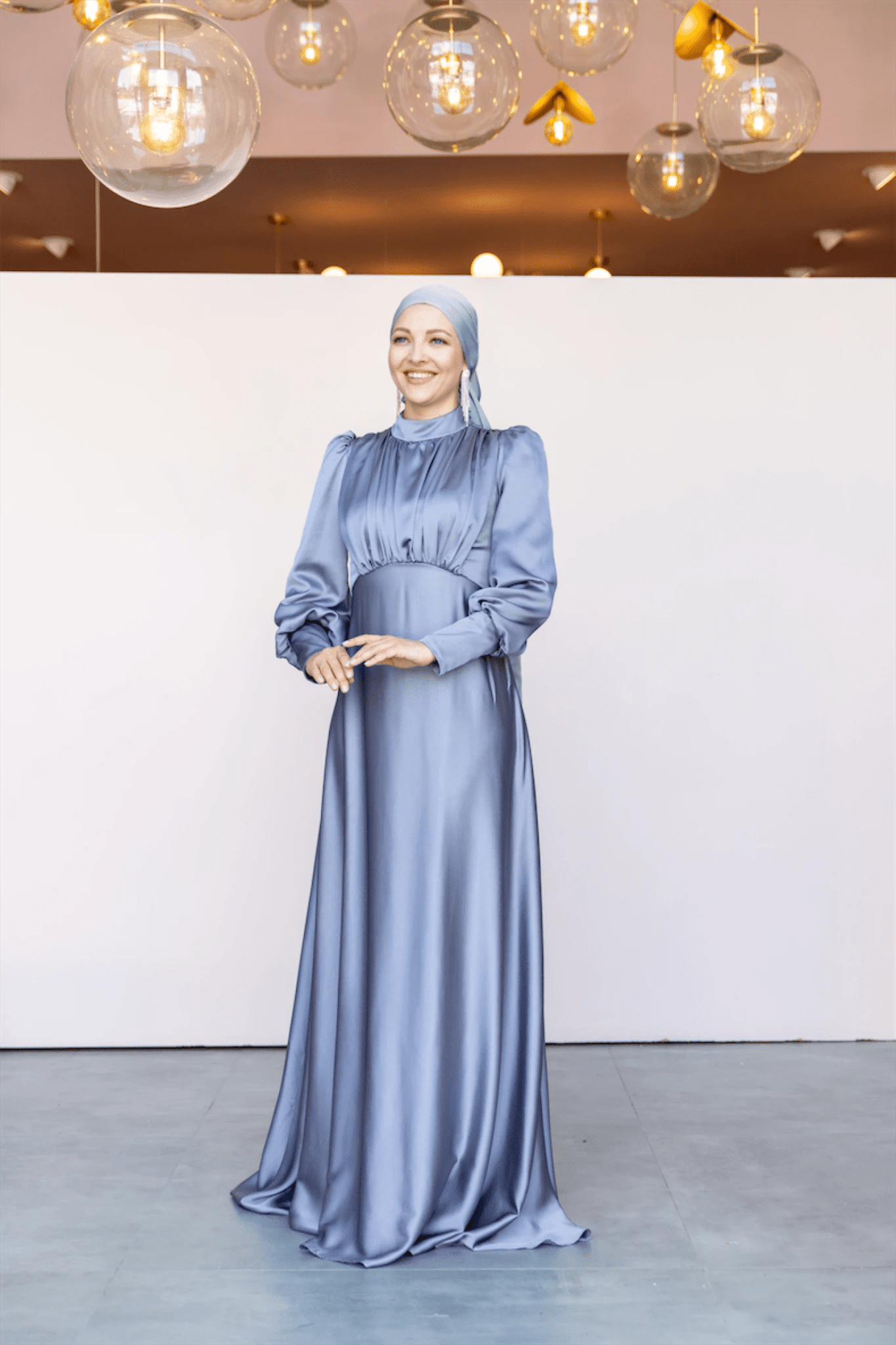 Dilay Tesettür Abiye - Gri - FioraofDress - tesettur - abiye - 46 - Mavii - hijab - evening - dress