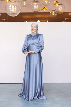 Dilay Tesettür Abiye - Gri - FioraofDress - tesettur - abiye - 46 - Mavii - hijab - evening - dress