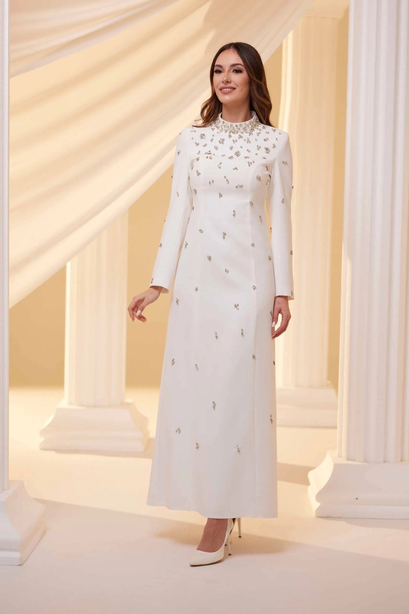 Diora Tesettür Abiye - FioraofDress - tesettur - abiye - Ekru - 38 - hijab - evening - dress