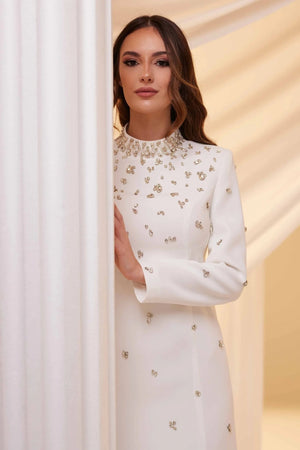 Diora Tesettür Abiye - FioraofDress - tesettur - abiye - Ekru - 38 - hijab - evening - dress