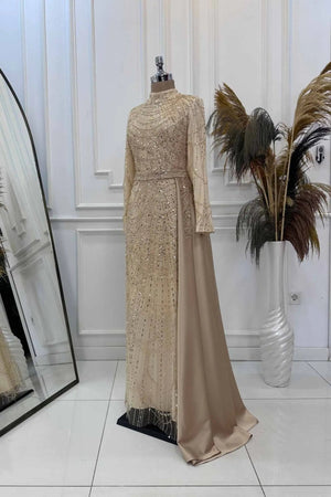 Diva Tesettür Abiye - FioraofDress - tesettur - abiye - GOLD - 36 - hijab - evening - dress
