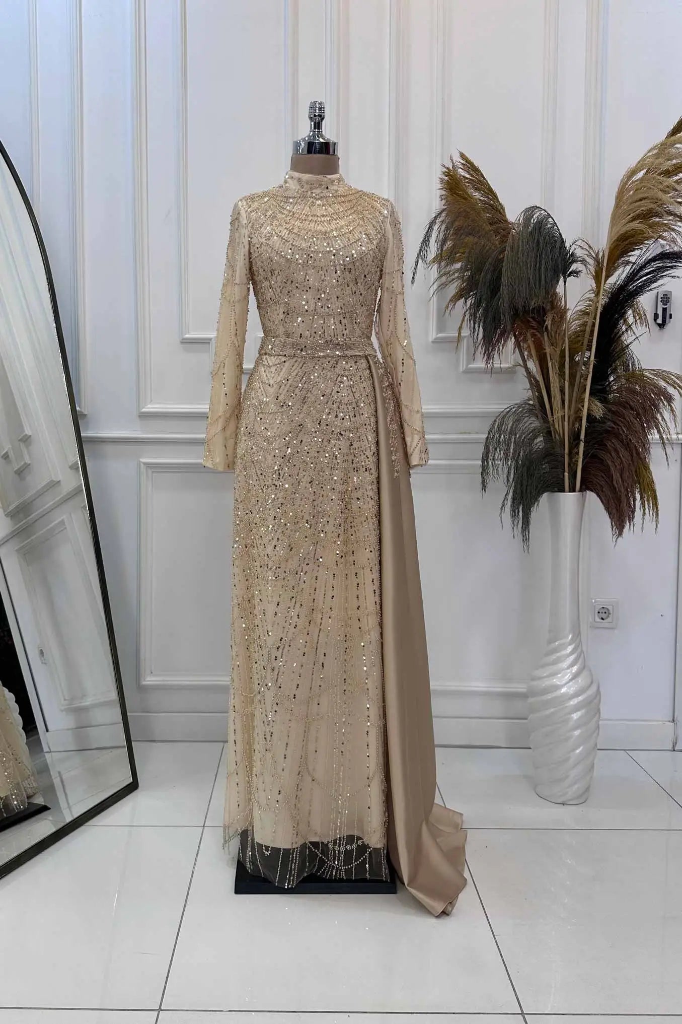 Diva Tesettür Abiye - FioraofDress - tesettur - abiye - GOLD - 36 - hijab - evening - dress