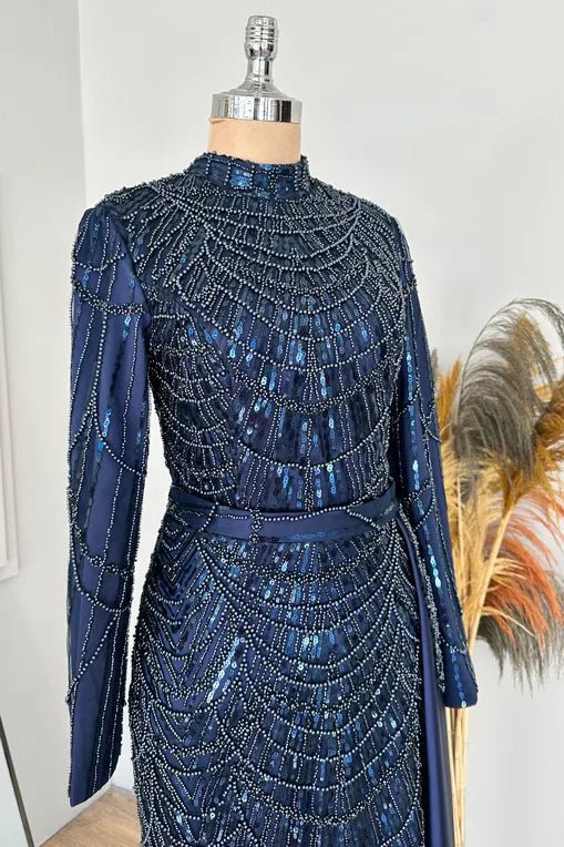 Diva Tesettür Abiye - FioraofDress - tesettur - abiye - LACİVERT - 36 - hijab - evening - dress