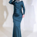 Drapeli Mira Tesettür Abiye - FioraofDress - tesettur - abiye - 44 - zümrüt - hijab - evening - dress
