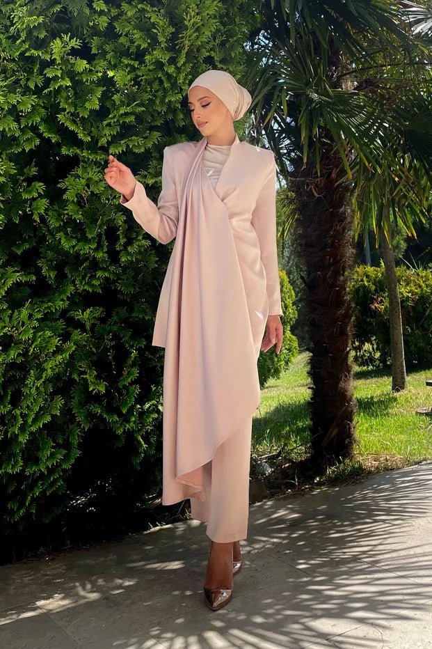 Duru Pudra Tesettür Abiye Takım - FioraofDress - tesettur - abiye - 42 - hijab - evening - dress