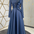 Ela Tesettür Abiye Lacivert - FioraofDress - tesettur - abiye - 48 - hijab - evening - dress