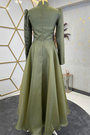 Ela Tesettür Abiye Yeşil - FioraofDress - tesettur - abiye - 48 - hijab - evening - dress