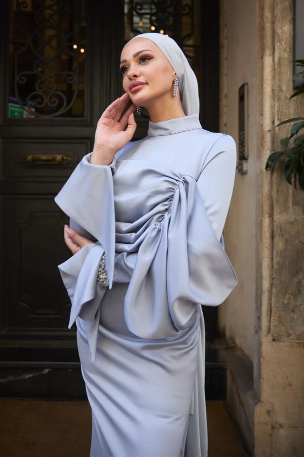 Ela Tesetür Abiye - FioraofDress - tesettur - abiye - 36 - GRİ - hijab - evening - dress