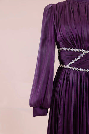 Elin Tesettür Abiye - FioraofDress - tesettur - abiye - Ametist Moru - 38 - hijab - evening - dress