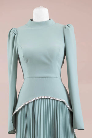 Elise Tesettür Abiye - FioraofDress - tesettur - abiye - mint - 38 - hijab - evening - dress
