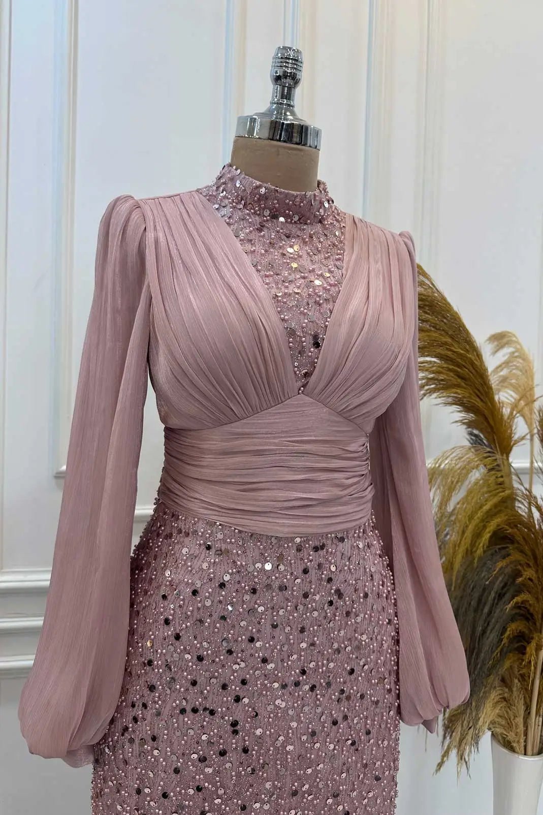 Ella Tesettür Abiye - FioraofDress - tesettur - abiye - Pudra - 38 - hijab - evening - dress