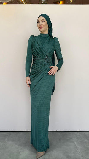 Elmas Tesettür Abiye - FioraofDress - tesettur - abiye - 44 - zümrüt - hijab - evening - dress