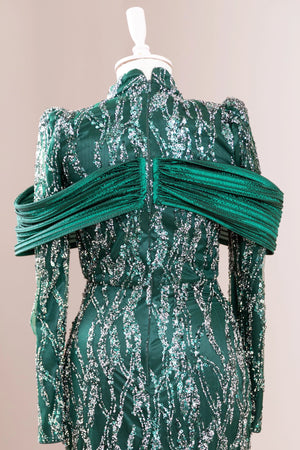 Empress Tesettür Abiye - FioraofDress - tesettur - abiye - zümrüt - 36 - hijab - evening - dress