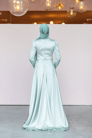 Ester Tesettür Abiye - FioraofDress - tesettur - abiye - 44 - Su Yeşili - hijab - evening - dress