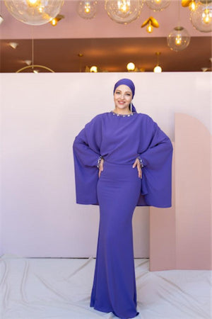 Eveline Tesettür Abiye - FioraofDress - tesettur - abiye - 44 - LİLAA - hijab - evening - dress