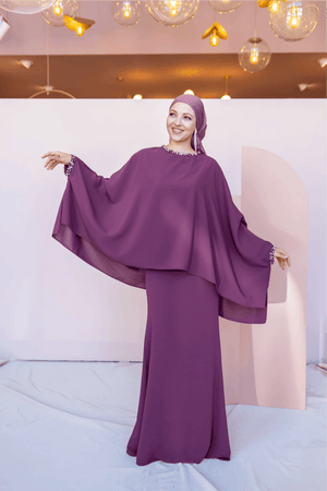 Eveline Tesettür Abiye - FioraofDress - tesettur - abiye - 44 - Mürdüm - hijab - evening - dress