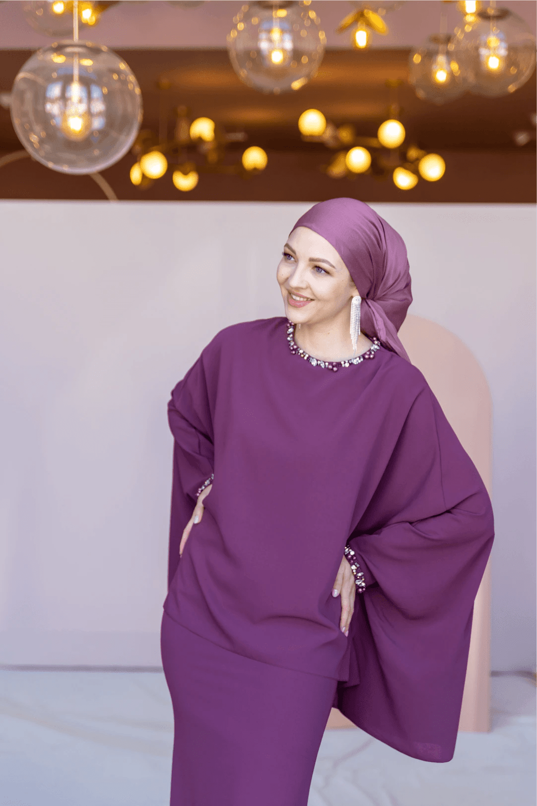 Eveline Tesettür Abiye - FioraofDress - tesettur - abiye - 44 - Mürdüm - hijab - evening - dress