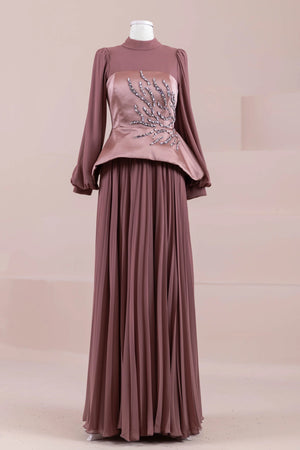 Eyla Tesettür Abiye - FioraofDress - tesettur - abiye - rose - 36 - hijab - evening - dress