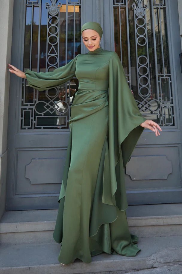 Eyşan Tesettür Abiye - FioraofDress - tesettur - abiye - haki - 36 - hijab - evening - dress