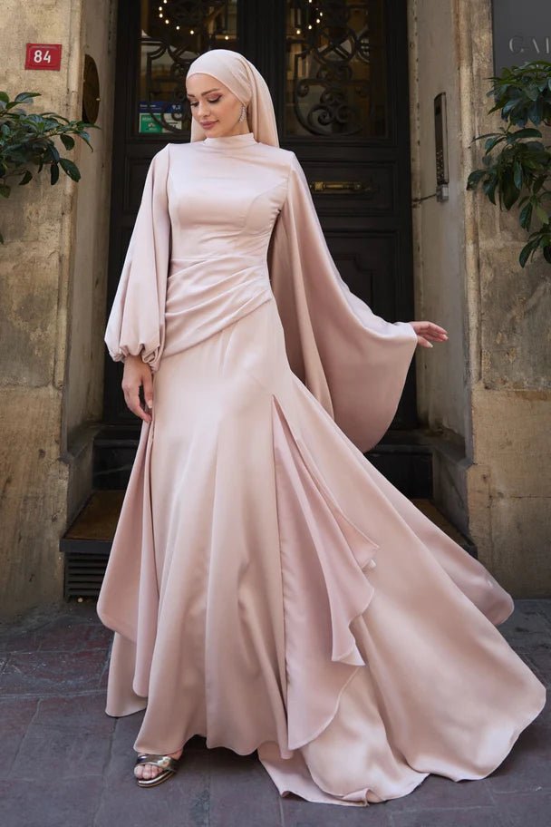 Eyşan Tesettür Abiye - FioraofDress - tesettur - abiye - Pudra - 36 - hijab - evening - dress