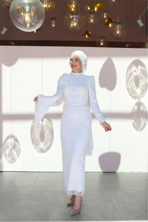 Farilya Tesettür Abiye - FioraofDress - tesettur - abiye - 38 - Ekru - hijab - evening - dress