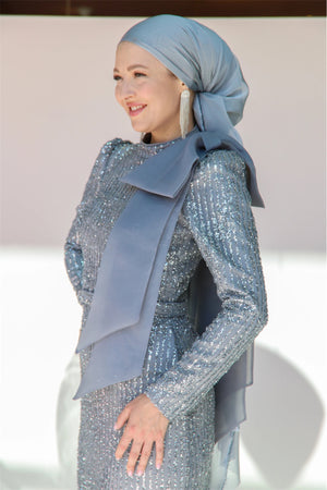 Farilya Tesettür Abiye - FioraofDress - tesettur - abiye - 38 - gri - hijab - evening - dress