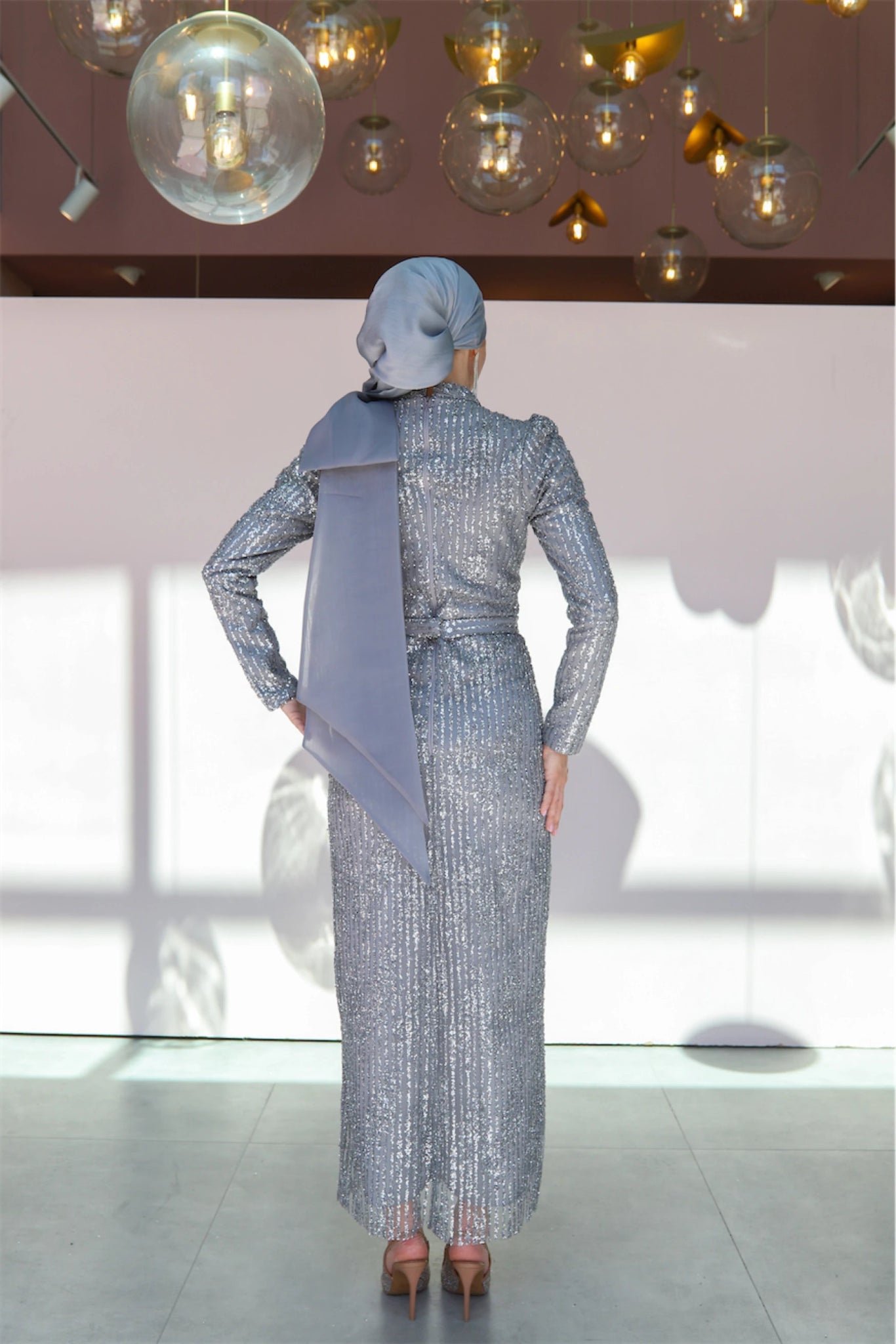 Farilya Tesettür Abiye - FioraofDress - tesettur - abiye - 46 - gri - hijab - evening - dress