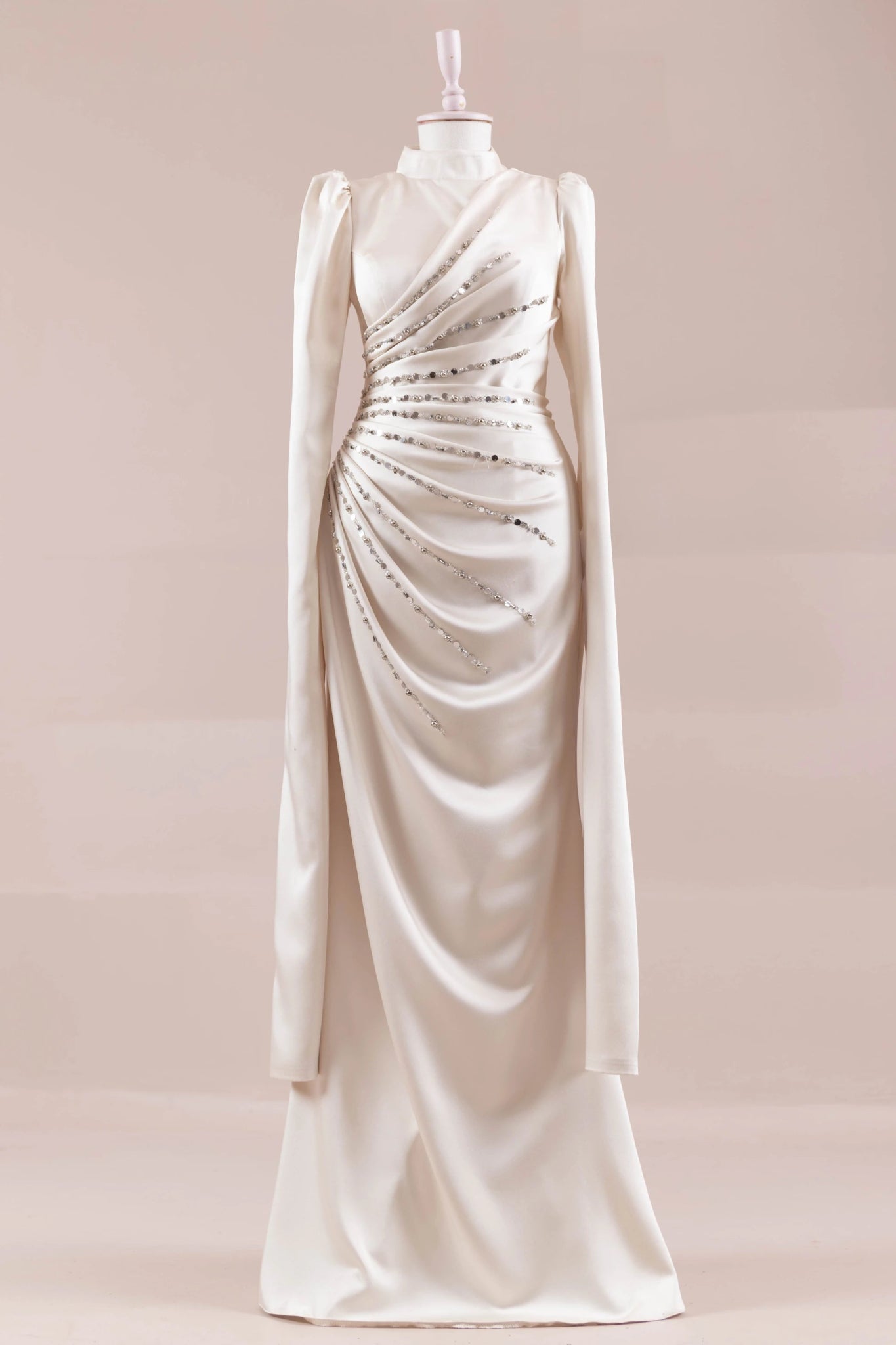 Faris Tesettür Abiye - FioraofDress - tesettur - abiye - krem - 38 - hijab - evening - dress