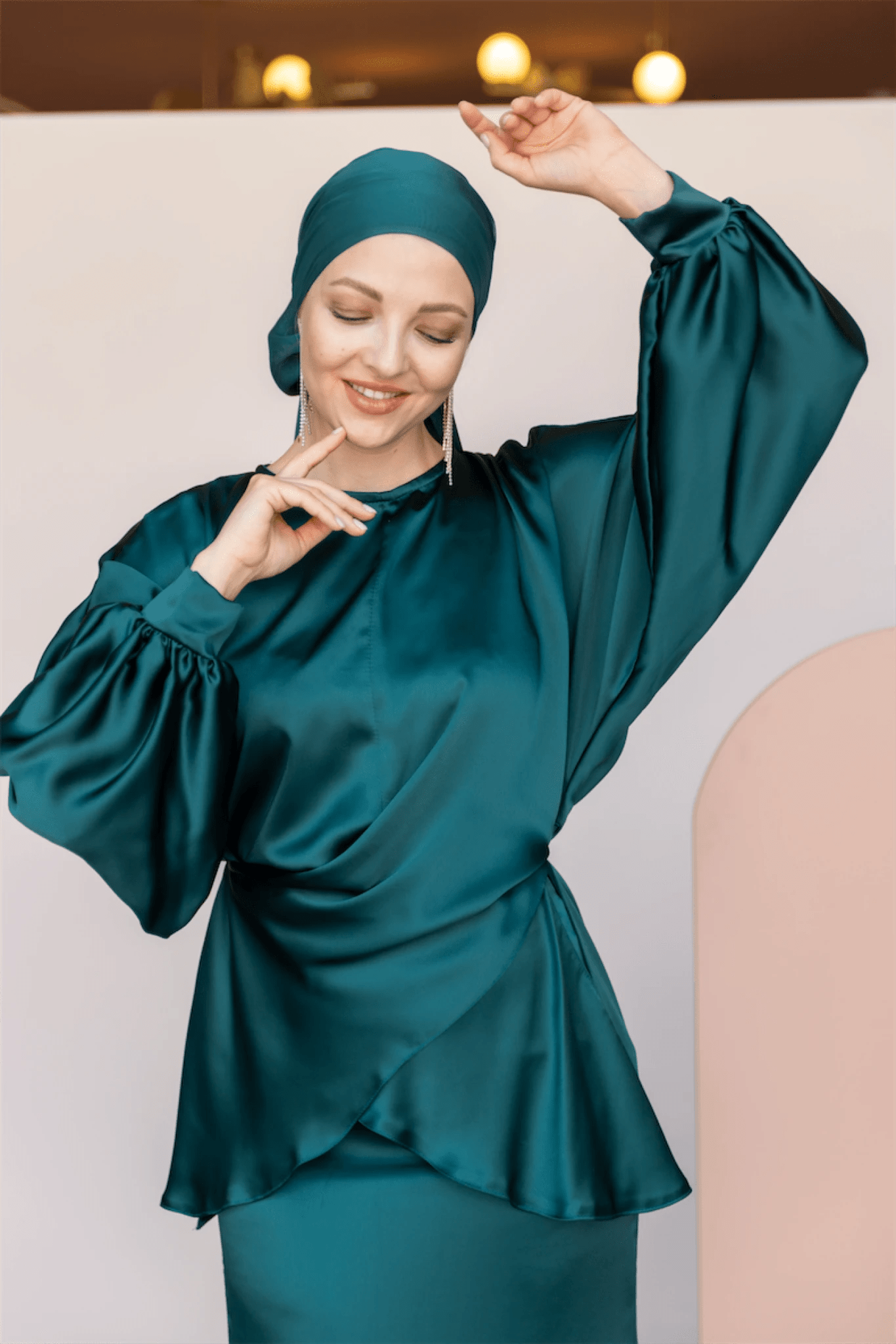 Felicita Tesettür Abiye - FioraofDress - tesettur - abiye - 44 - Yağı Yeşil - hijab - evening - dress