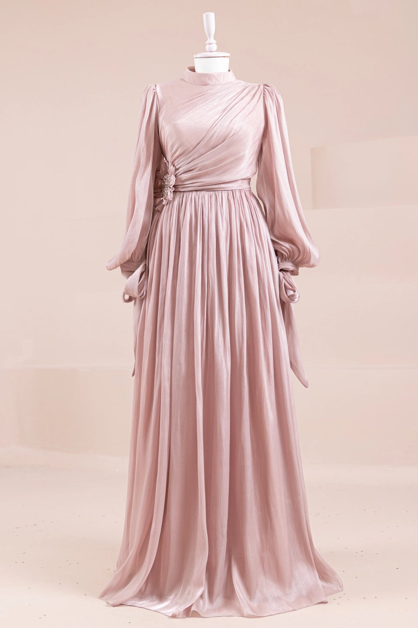 Flora Tesettür Abiye - FioraofDress - tesettur - abiye - Pudra - 38 - hijab - evening - dress