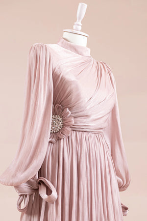 Flora Tesettür Abiye - FioraofDress - tesettur - abiye - Pudra - 38 - hijab - evening - dress