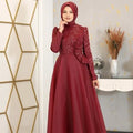 Flower Abiye - FioraofDress - tesettur - abiye - 38 - BORDO - hijab - evening - dress