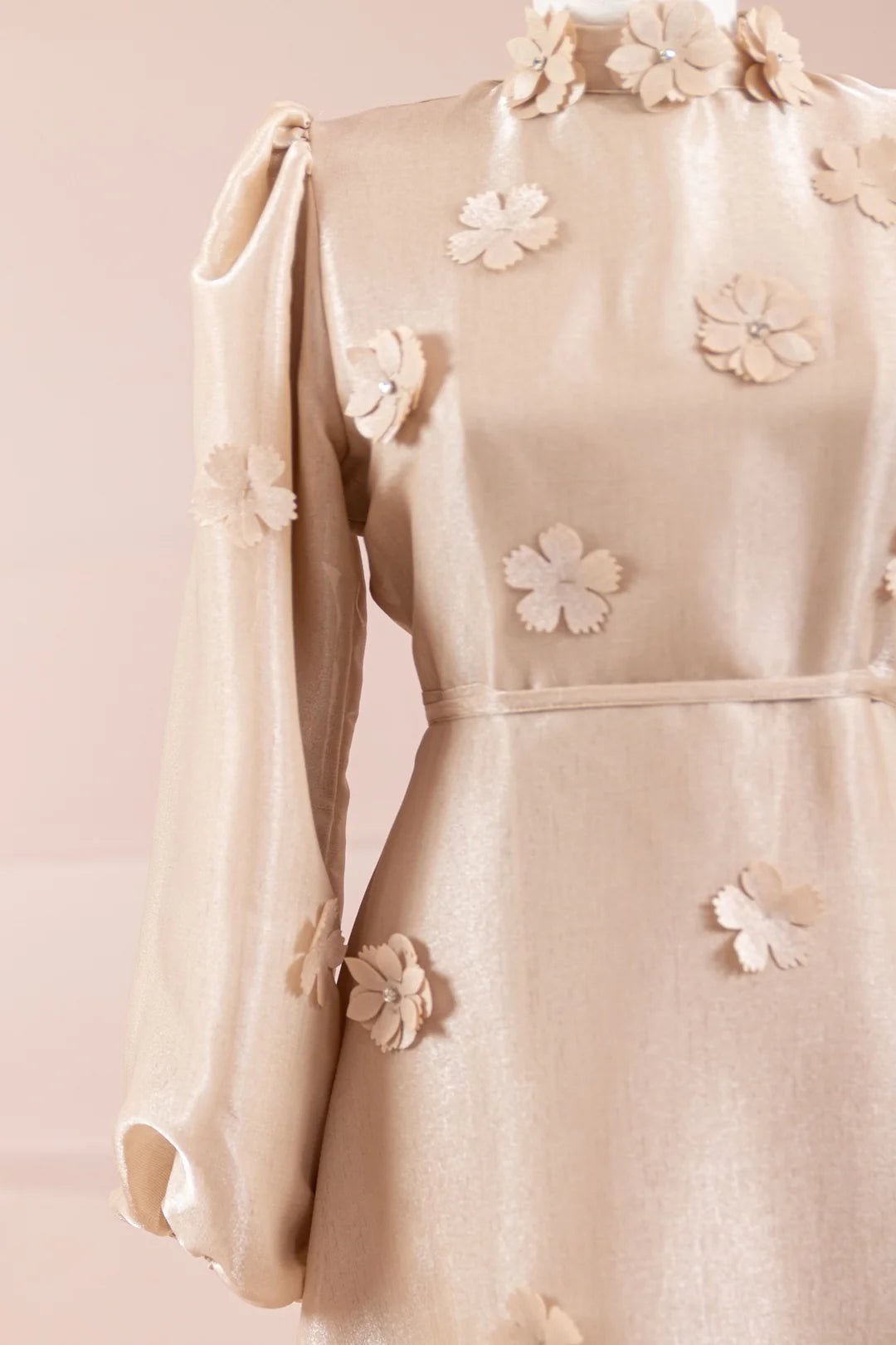 Flowers Tesettür Abiye - FioraofDress - tesettur - abiye - Bej - 36 - hijab - evening - dress