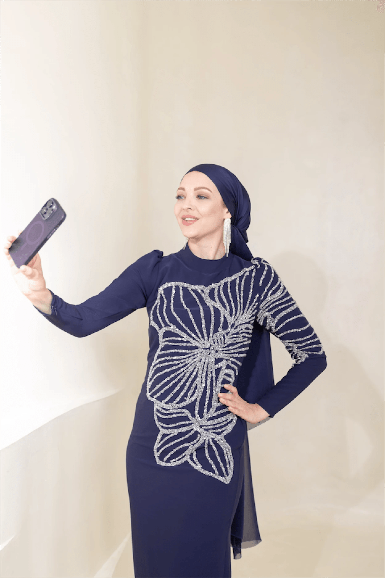 Gaia Tesettür Abiye - FioraofDress - tesettur - abiye - 48 - lacivert - hijab - evening - dress
