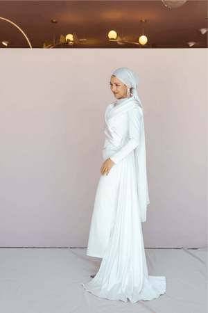 Glorinda Tesettür Abiye - FioraofDress - tesettur - abiye - 44 - Beyaz - hijab - evening - dress