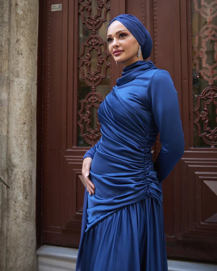 Gökçe Tesettür Abiye - FioraofDress - tesettur - abiye - LACİVERT - 34 - hijab - evening - dress