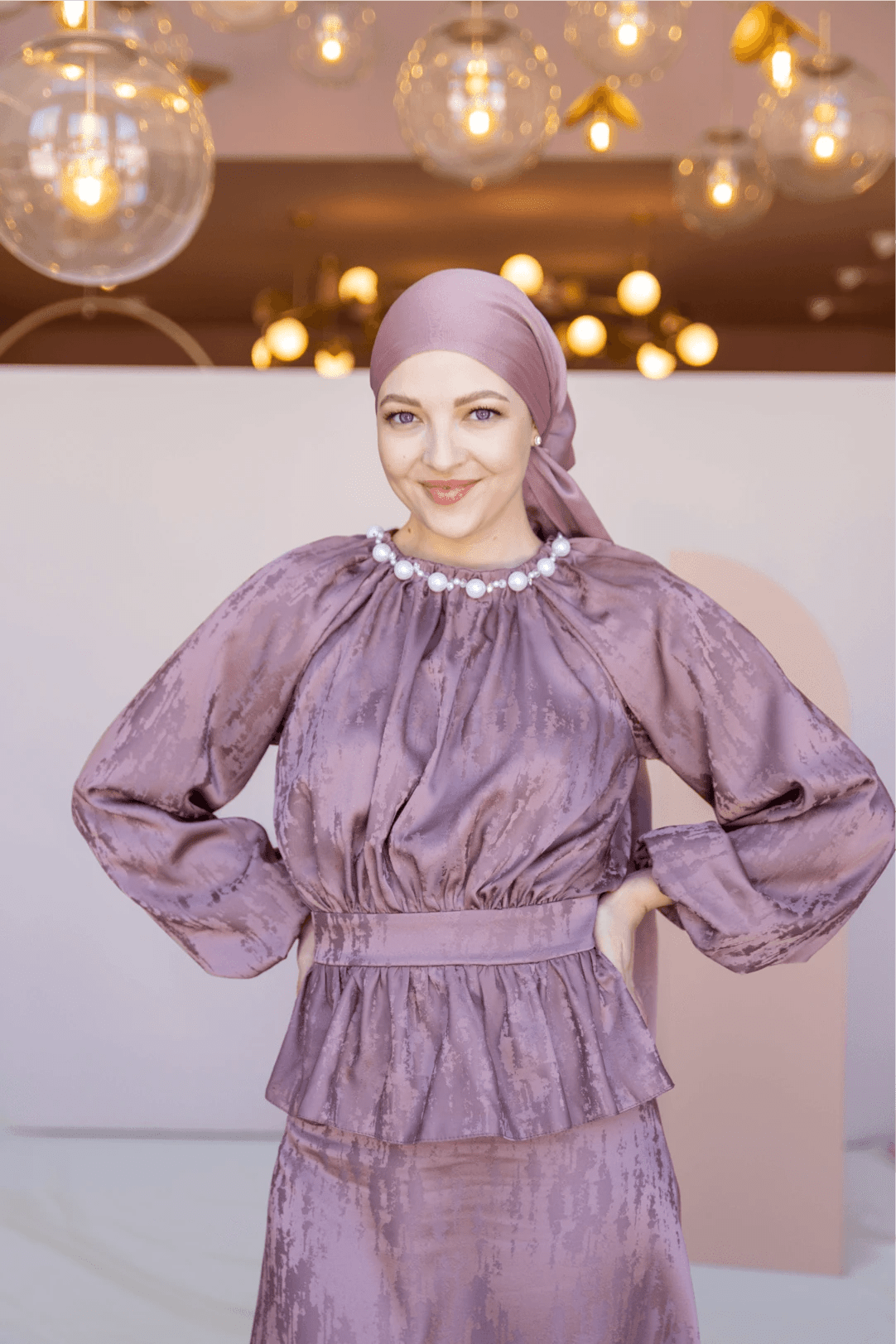 Grazia Tesettür Takım - FioraofDress - tesettur - abiye - 44 - Pudra - hijab - evening - dress