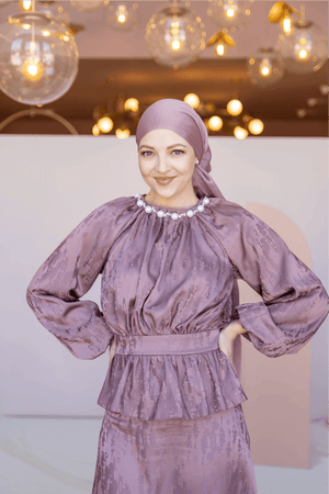 Grazia Tesettür Takım - FioraofDress - tesettur - abiye - 44 - Pudra - hijab - evening - dress