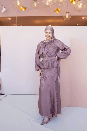 Grazia Tesettür Takım - FioraofDress - tesettur - abiye - 44 - Pudra - hijab - evening - dress