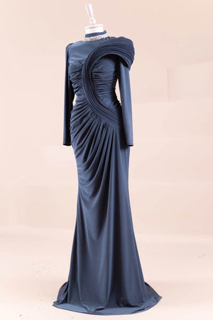 Hailey Tesettür Abiye - FioraofDress - tesettur - abiye - İndigo - 38 - hijab - evening - dress