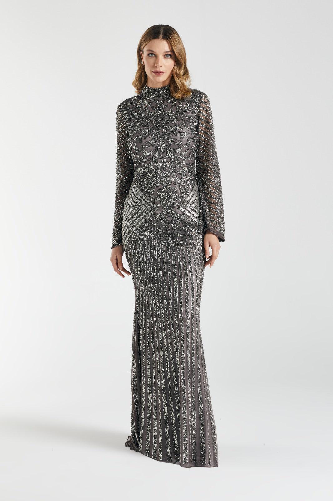 Handmade Embroidered AH1015 - FioraofDress - tesettur - abiye - 48 - hijab - evening - dress