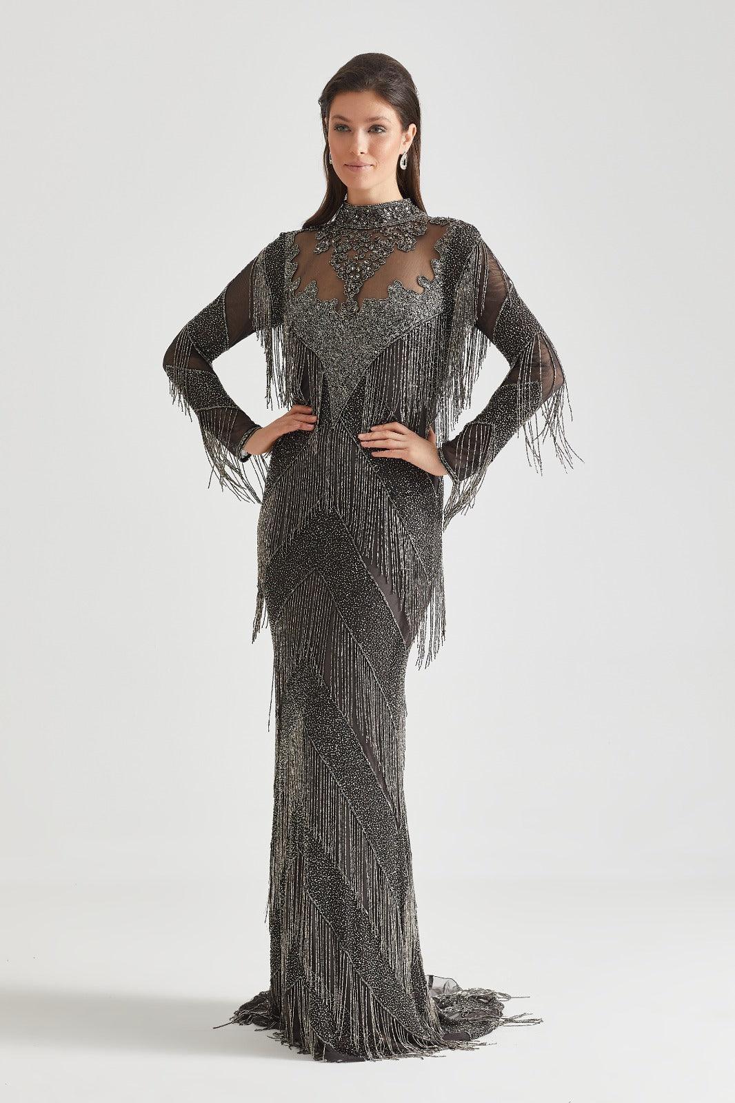 Handmade Embroidered AH1016 - FioraofDress - tesettur - abiye - 48 - hijab - evening - dress