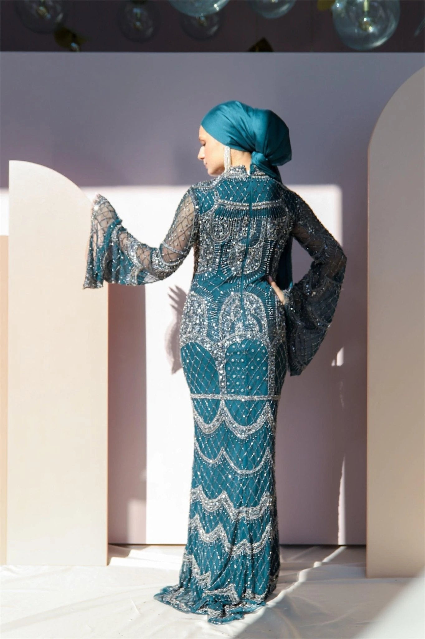 Handmade Embroidered AH1023 - FioraofDress - tesettur - abiye - 48 - hijab - evening - dress