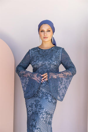 Handmade Embroidered AH1026 - FioraofDress - tesettur - abiye - 48 - hijab - evening - dress