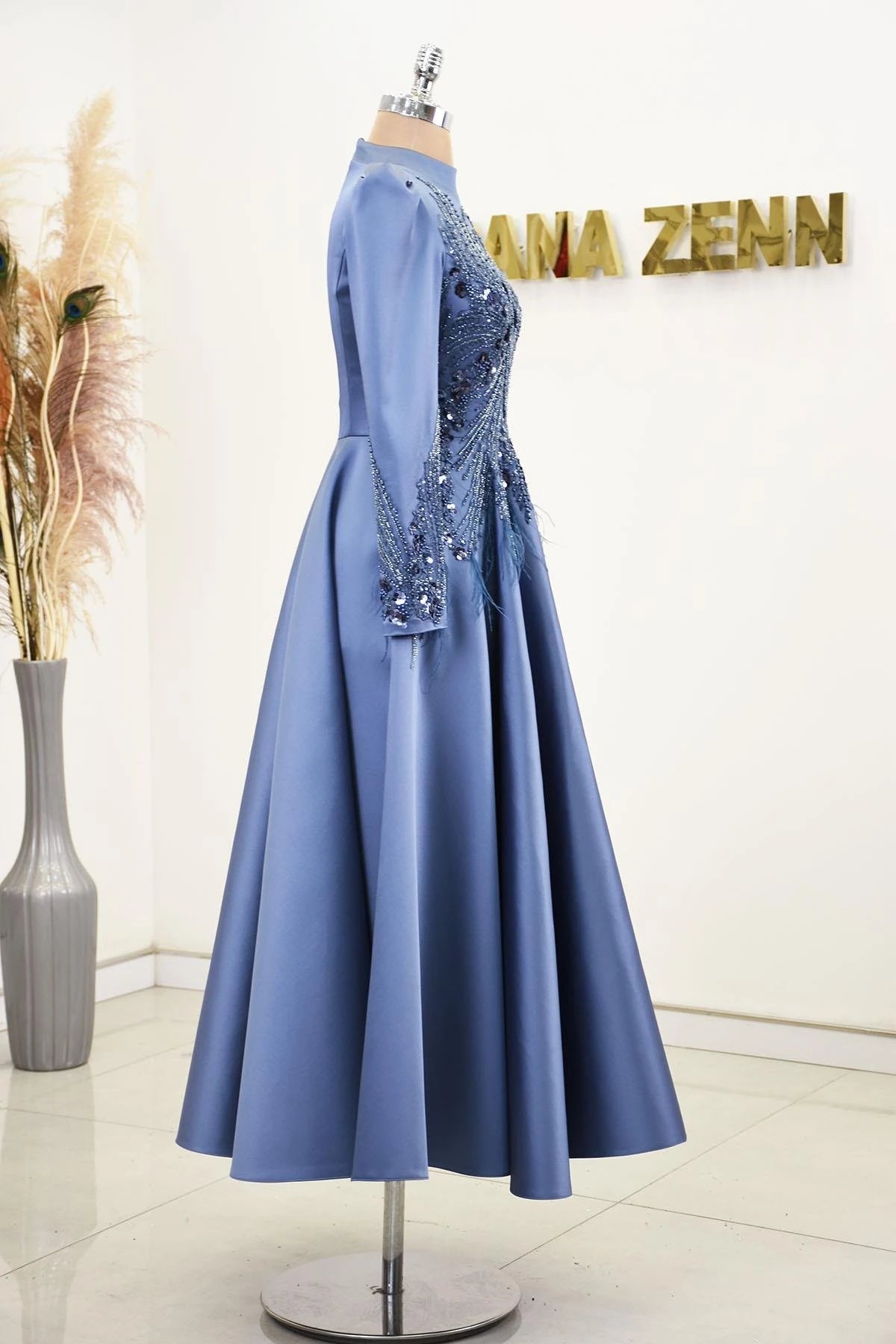 Holly Tesettür Abiye - FioraofDress - tesettur - abiye - İndigo - 38 - hijab - evening - dress