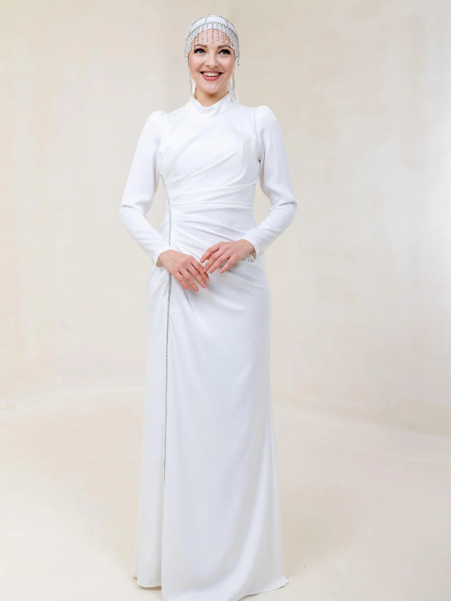 İnci Taş Tesettür Abiye - FioraofDress - tesettur - abiye - 44 - Beyaz - hijab - evening - dress