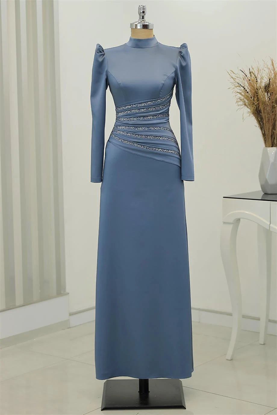 Lavinya Tesettür Abiye Buz Mavisi - FioraofDress - tesettur - abiye - 44 - hijab - evening - dress