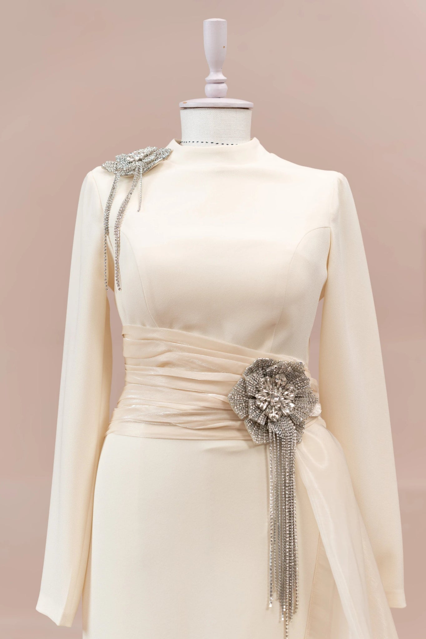 Laya Tesettür Abiye - FioraofDress - tesettur - abiye - krem - 38 - hijab - evening - dress